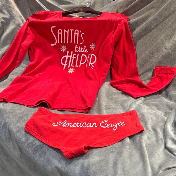 American Eagle Outfitters Other - American Eagle Outfitters Red Santa's Little Helper Pajama Set